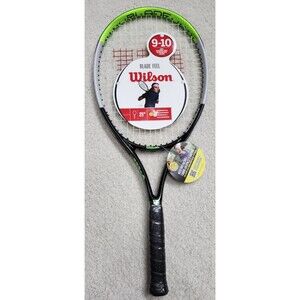 Wilson Blade Feel 25" Junior Tennis Racket - Green & Black (Ages 9-10) 100 sq in